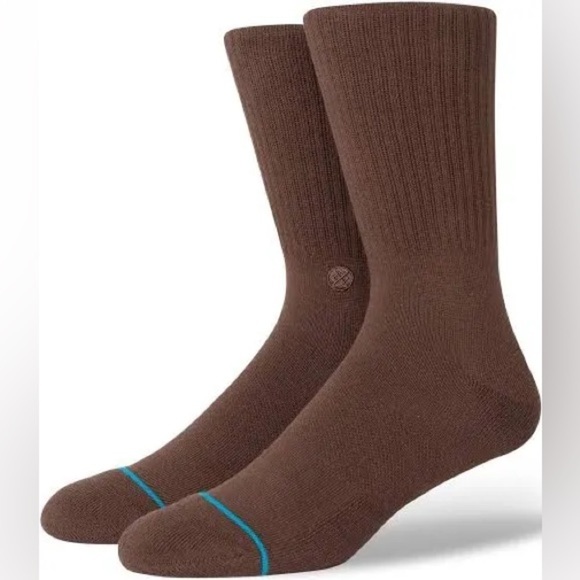 Stance Icon Crew Sock, Brown, Medium, NWT - Picture 1 of 7